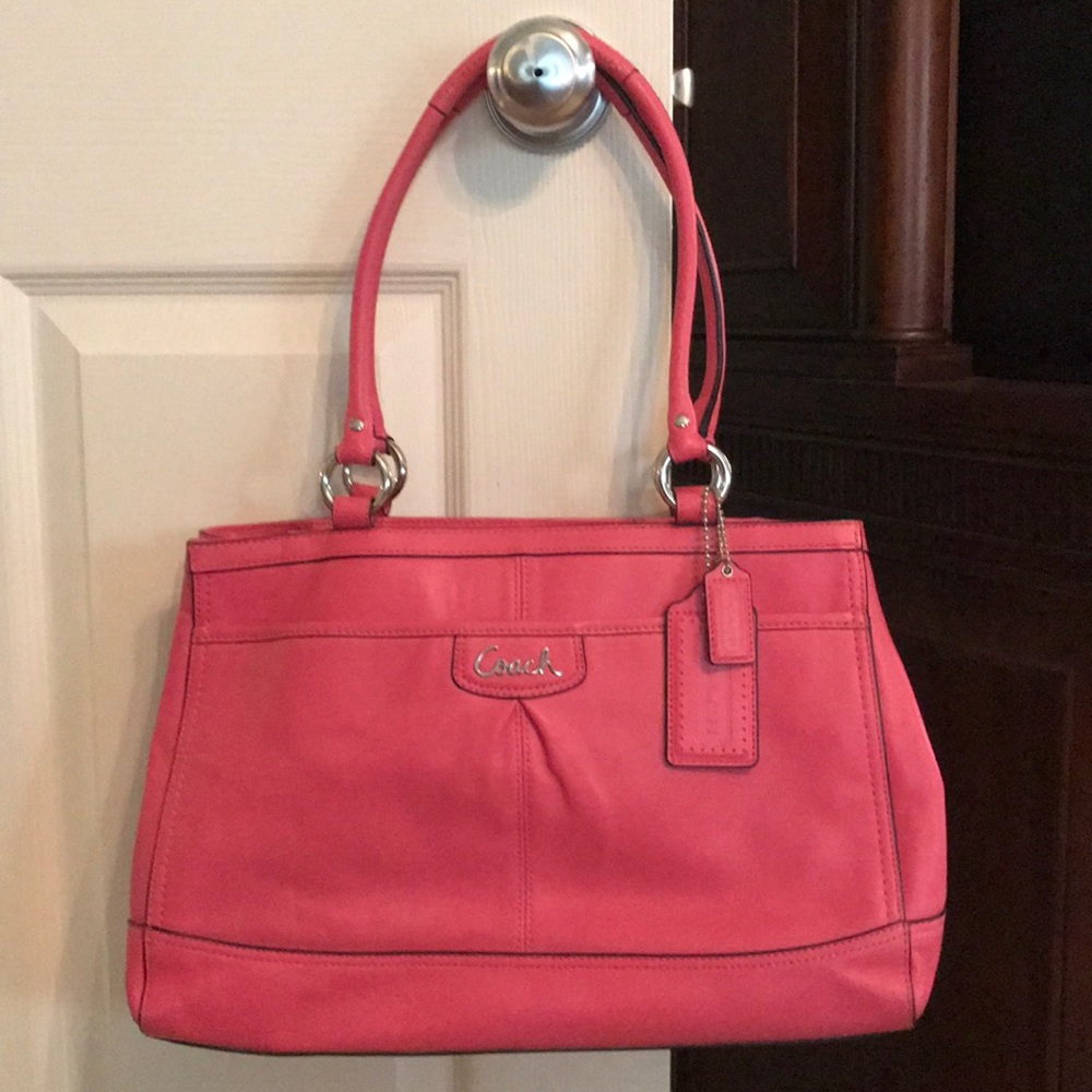 Pink leather Coach handbag